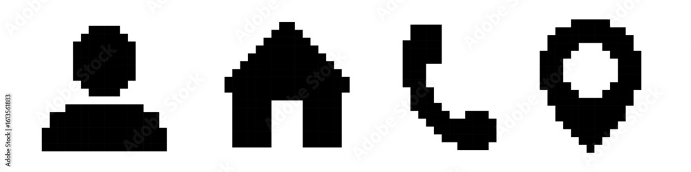 Fototapeta premium Contact icon pixel. Contact us pixel.