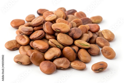 dried fava beans on white background