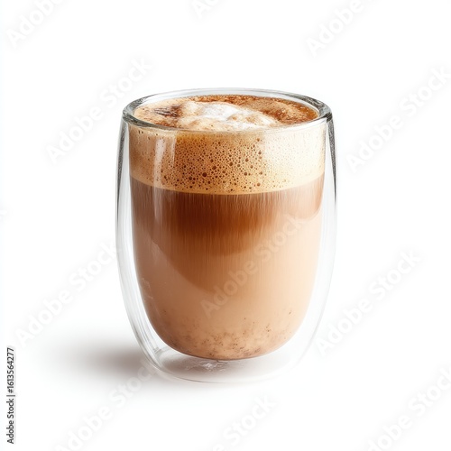 Glass cup of latte art