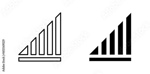 Connection icon. Phone signal bar. Signal strength indicator level. Wireless Connection strength
