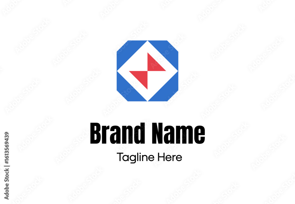 Naklejka premium Abstract Geometric Octagon Dynamic Arrow Logo