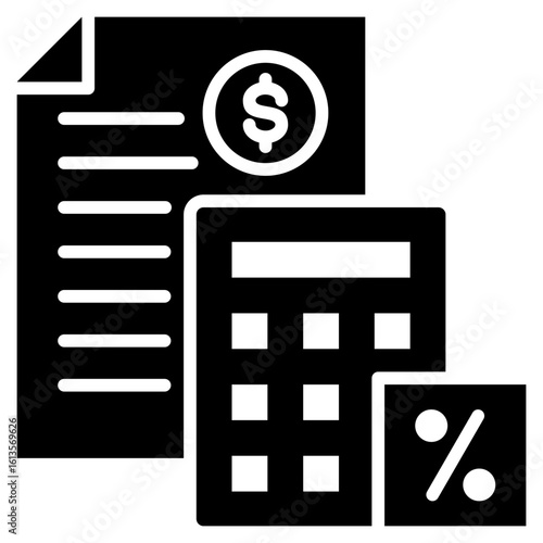 Tax Calculation Glyph Icon