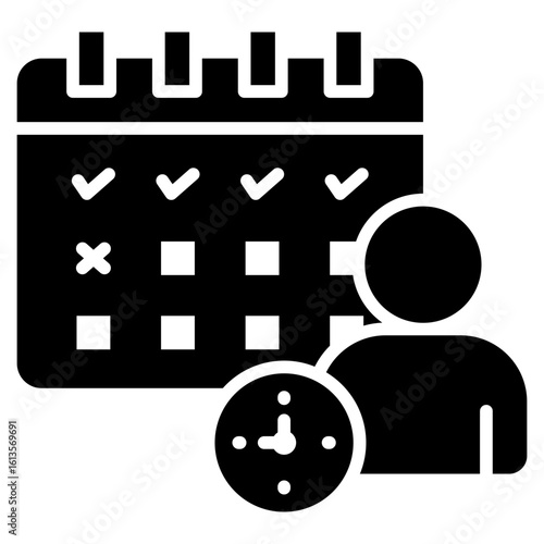 Attendance Tracking Glyph Icon
