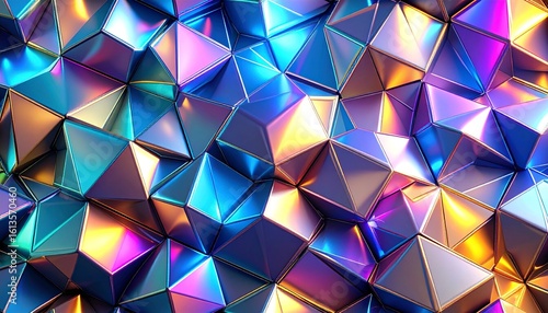 幾何学模様のホログラムテクスチャー

