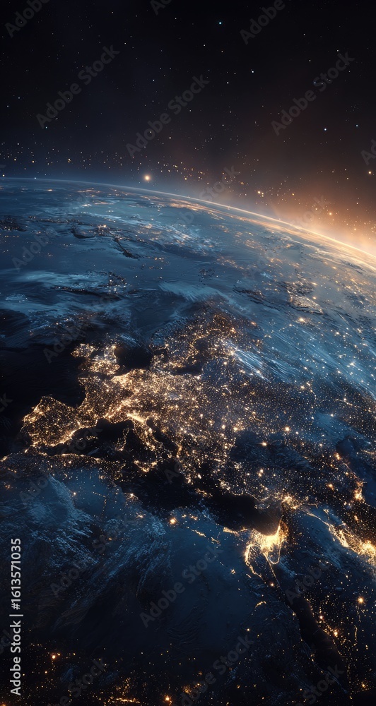 Fototapeta premium Earth's Night Side over Europe
