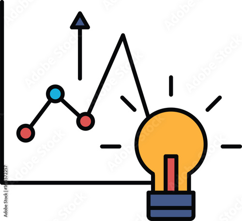A graph with a light bulb on it