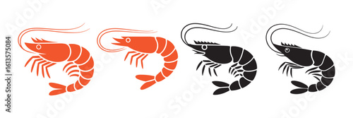 Shrimp seafood icon for restaurant menu. Shrimp icon vector. Illustration eps 10