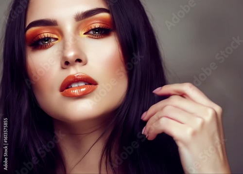 Harmonie parfaite : Cheveux sombres et teintes chaudes
