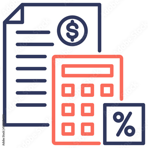 Tax Calculation Dual Tone Icon