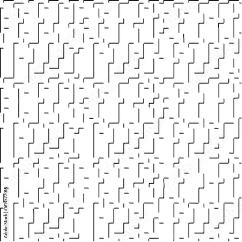  3d relief tiles.Vector pattern with symmetrical elements. Modern stylish abstract texture. Repeating tiles from striped elements. Black and white pattern.