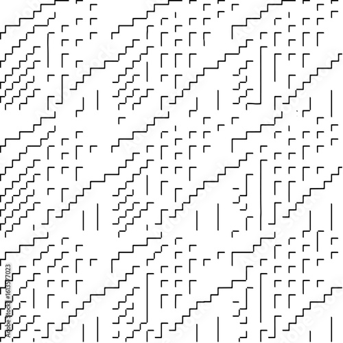  3d relief tiles.Vector pattern with symmetrical elements. Modern stylish abstract texture. Repeating tiles from striped elements. Black and white pattern.