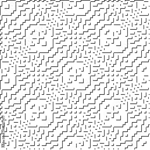  3d relief tiles.Vector pattern with symmetrical elements. Modern stylish abstract texture. Repeating tiles from striped elements. Black and white pattern.