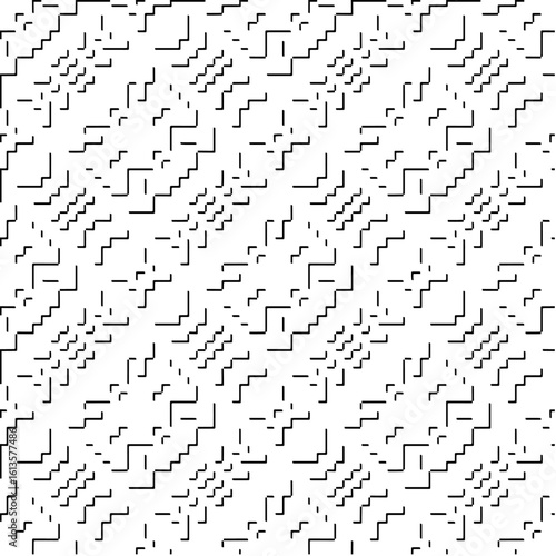  3d relief tiles.Vector pattern with symmetrical elements. Modern stylish abstract texture. Repeating tiles from striped elements. Black and white pattern.