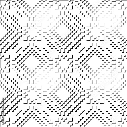  3d relief tiles.Vector pattern with symmetrical elements. Modern stylish abstract texture. Repeating tiles from striped elements. Black and white pattern.