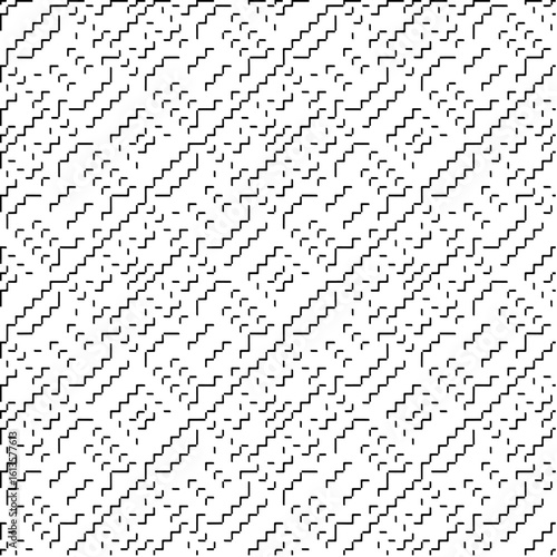  3d relief tiles.Vector pattern with symmetrical elements. Modern stylish abstract texture. Repeating tiles from striped elements. Black and white pattern.
