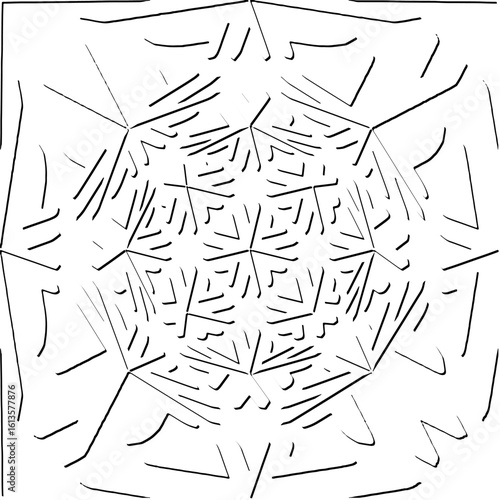 3d relief tiles.Vector pattern with symmetrical elements. Modern stylish abstract texture. Repeating tiles from striped elements. Black and white pattern.