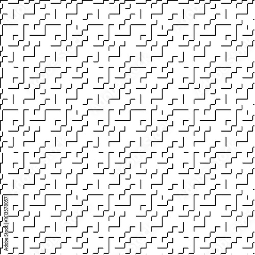  3d relief tiles.Vector pattern with symmetrical elements. Modern stylish abstract texture. Repeating tiles from striped elements. Black and white pattern.
