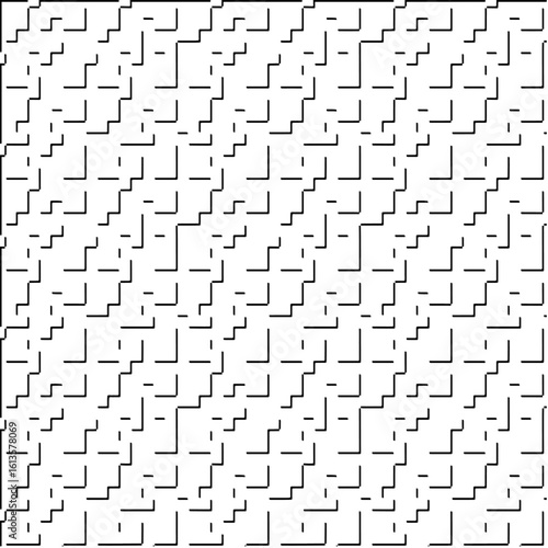 3d relief tiles.Vector pattern with symmetrical elements. Modern stylish abstract texture. Repeating tiles from striped elements. Black and white pattern.