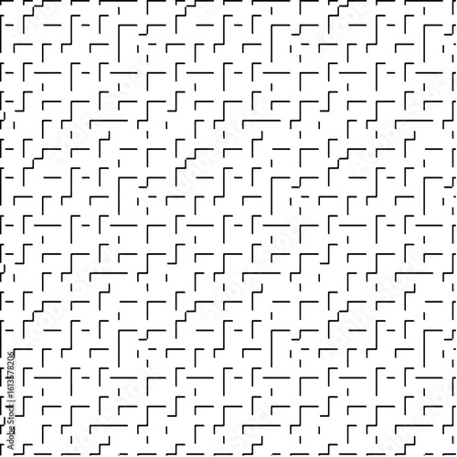 3d relief tiles.Vector pattern with symmetrical elements. Modern stylish abstract texture. Repeating tiles from striped elements. Black and white pattern.