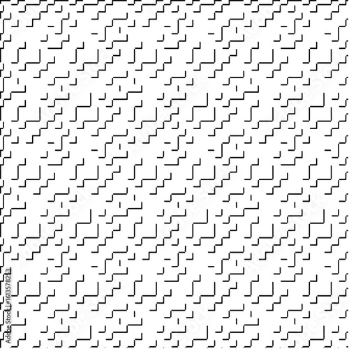  3d relief tiles.Vector pattern with symmetrical elements. Modern stylish abstract texture. Repeating tiles from striped elements. Black and white pattern.