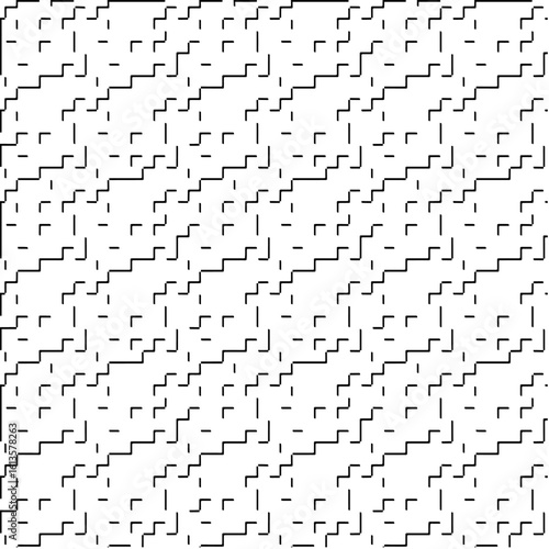 3d relief tiles.Vector pattern with symmetrical elements. Modern stylish abstract texture. Repeating tiles from striped elements. Black and white pattern.