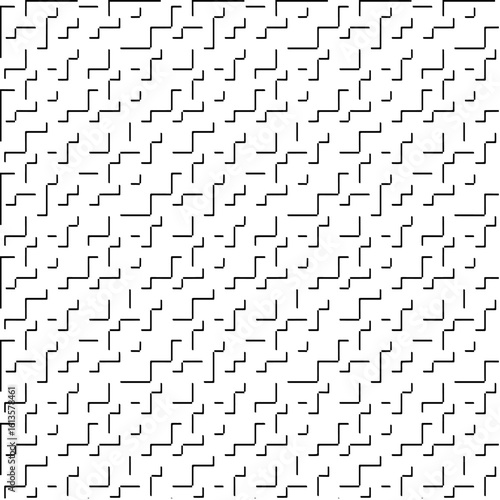 3d relief tiles.Vector pattern with symmetrical elements. Modern stylish abstract texture. Repeating tiles from striped elements. Black and white pattern.