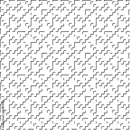 3d relief tiles.Vector pattern with symmetrical elements. Modern stylish abstract texture. Repeating tiles from striped elements. Black and white pattern.