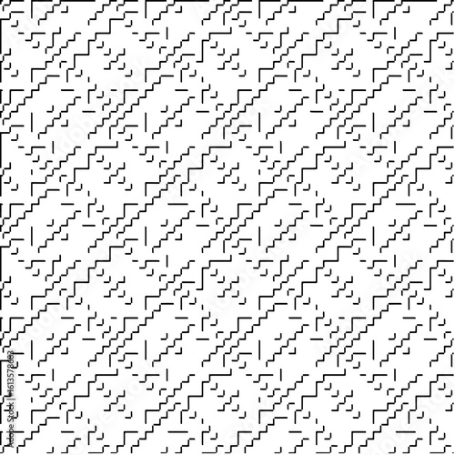  3d relief tiles.Vector pattern with symmetrical elements. Modern stylish abstract texture. Repeating tiles from striped elements. Black and white pattern.