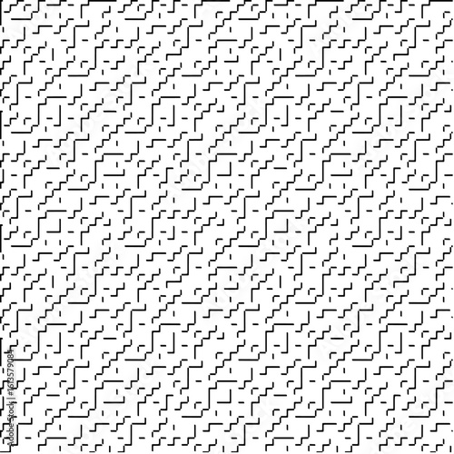  3d relief tiles.Vector pattern with symmetrical elements. Modern stylish abstract texture. Repeating tiles from striped elements. Black and white pattern.