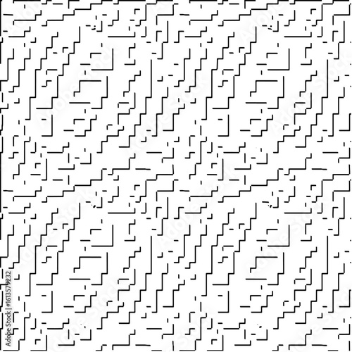  3d relief tiles.Vector pattern with symmetrical elements. Modern stylish abstract texture. Repeating tiles from striped elements. Black and white pattern.