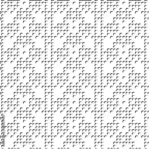  3d relief tiles.Vector pattern with symmetrical elements. Modern stylish abstract texture. Repeating tiles from striped elements. Black and white pattern.