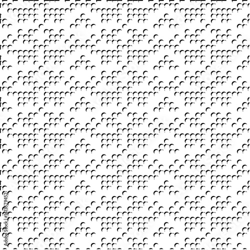  3d relief tiles.Vector pattern with symmetrical elements. Modern stylish abstract texture. Repeating tiles from striped elements. Black and white pattern.