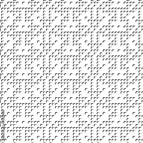  3d relief tiles.Vector pattern with symmetrical elements. Modern stylish abstract texture. Repeating tiles from striped elements. Black and white pattern.