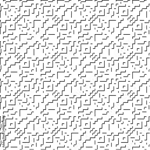  3d relief tiles.Vector pattern with symmetrical elements. Modern stylish abstract texture. Repeating tiles from striped elements. Black and white pattern.