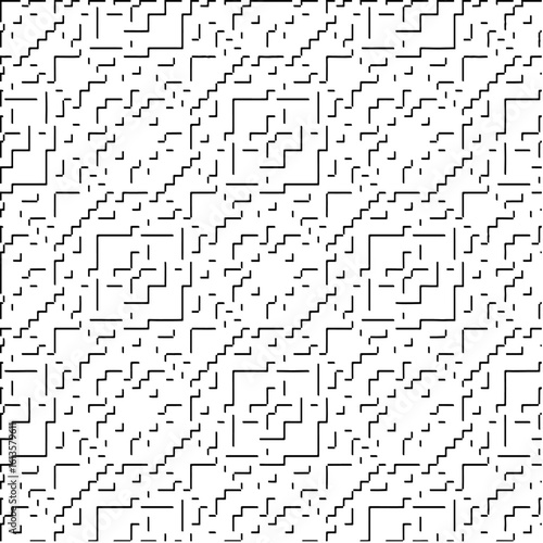  3d relief tiles.Vector pattern with symmetrical elements. Modern stylish abstract texture. Repeating tiles from striped elements. Black and white pattern.