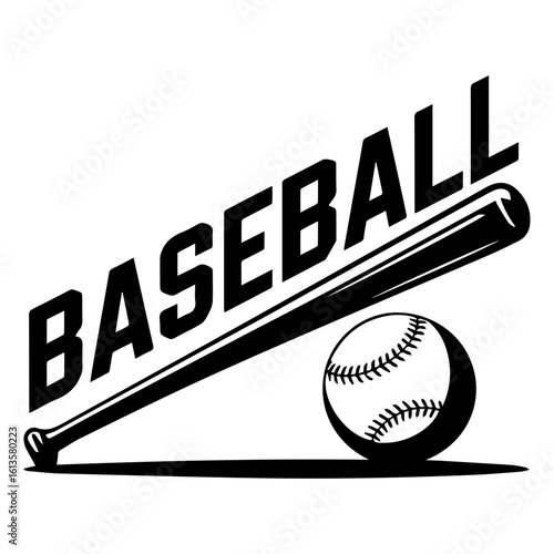 Baseball bat and ball vector illustration isolated on white