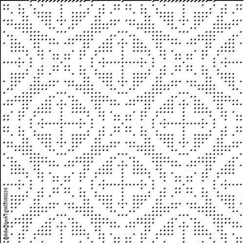 3d relief tiles.Vector pattern with symmetrical elements. Modern stylish abstract texture. Repeating tiles from striped elements. Black and white pattern.