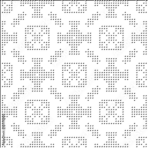 3d relief tiles.Vector pattern with symmetrical elements. Modern stylish abstract texture. Repeating tiles from striped elements. Black and white pattern.
