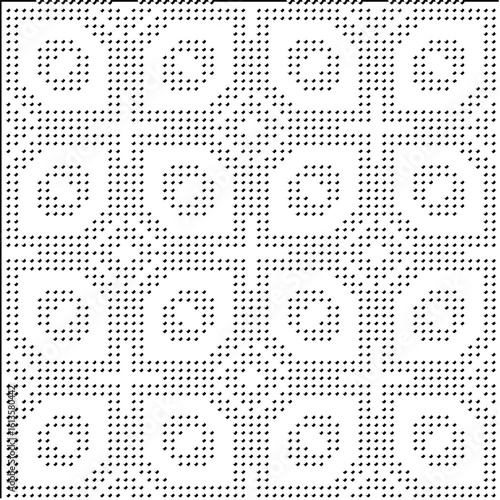 3d relief tiles.Vector pattern with symmetrical elements. Modern stylish abstract texture. Repeating tiles from striped elements. Black and white pattern.