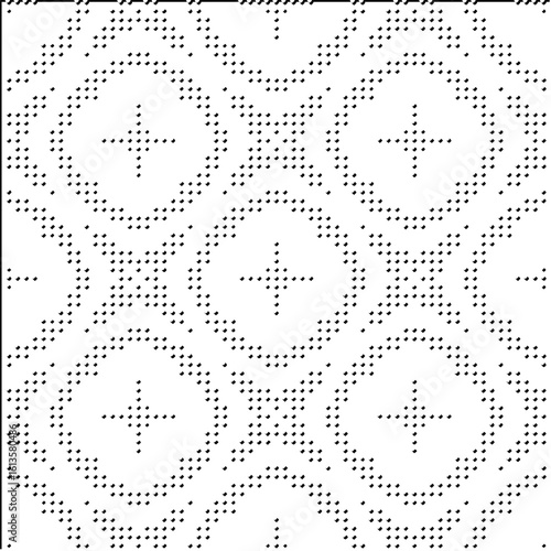 3d relief tiles.Vector pattern with symmetrical elements. Modern stylish abstract texture. Repeating tiles from striped elements. Black and white pattern.
