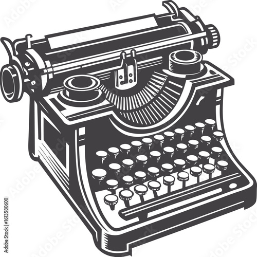 vintage typewriter vector illustration