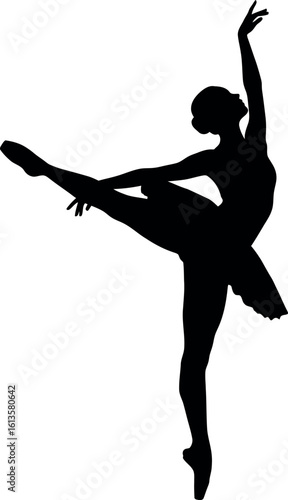 Elegant ballet dancer silhouette