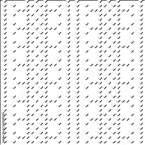 3d relief tiles.Vector pattern with symmetrical elements. Modern stylish abstract texture. Repeating tiles from striped elements. Black and white pattern.