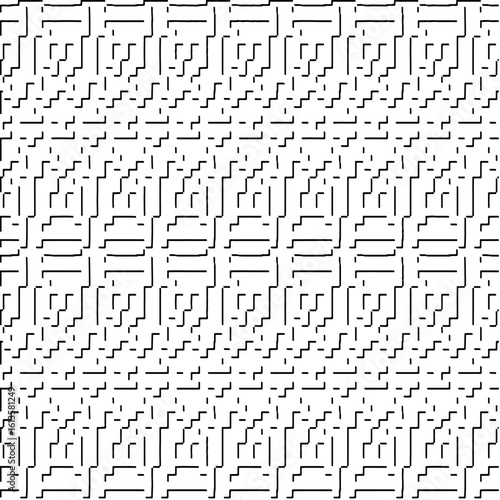 3d relief tiles.Vector pattern with symmetrical elements. Modern stylish abstract texture. Repeating tiles from striped elements. Black and white pattern.
