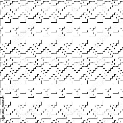 3d relief tiles.Vector pattern with symmetrical elements. Modern stylish abstract texture. Repeating tiles from striped elements. Black and white pattern.
