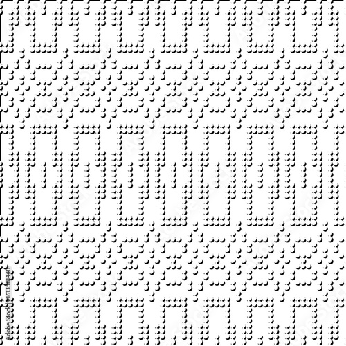 3d relief tiles.Vector pattern with symmetrical elements. Modern stylish abstract texture. Repeating tiles from striped elements. Black and white pattern.