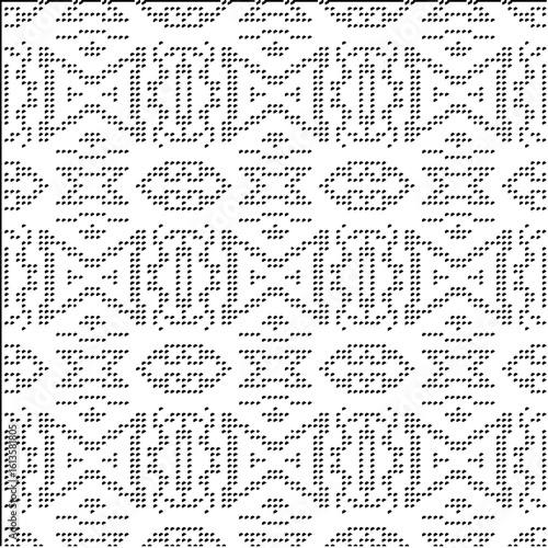 3d relief tiles.Vector pattern with symmetrical elements. Modern stylish abstract texture. Repeating tiles from striped elements. Black and white pattern.
