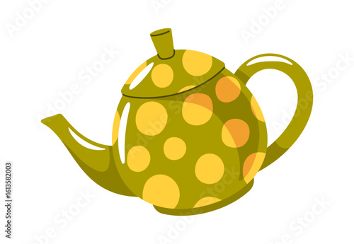 Cute ceramic teapot design element