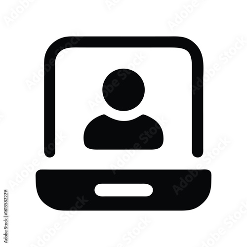 Profile Icon on Laptop - Person Symbol