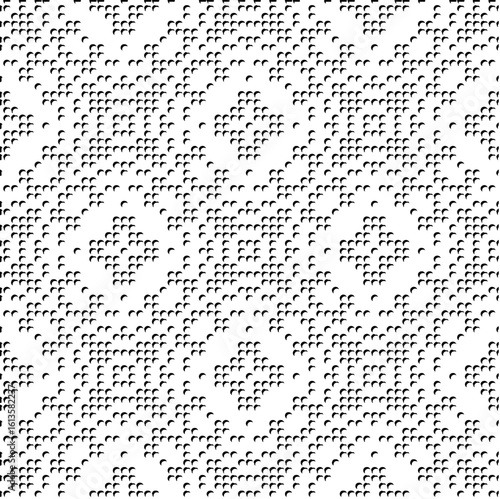 3d relief tiles.Vector pattern with symmetrical elements. Modern stylish abstract texture. Repeating tiles from striped elements. Black and white pattern.
